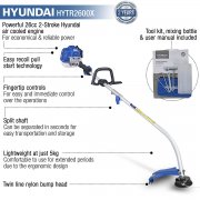 Hyundai HYTR2600X 38cm Cutting Width 26cc Petrol Grass Trimmer